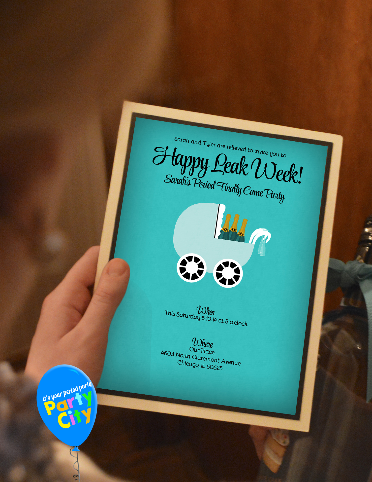 Happy Leak Week — period party invitation